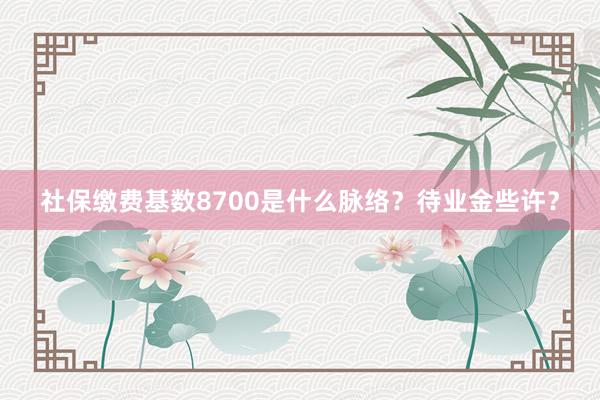 社保缴费基数8700是什么脉络？待业金些许？