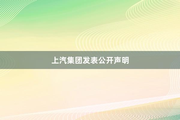 上汽集团发表公开声明