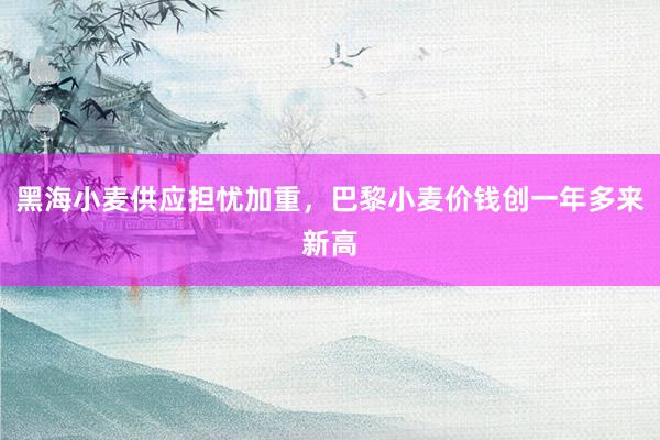 黑海小麦供应担忧加重，巴黎小麦价钱创一年多来新高