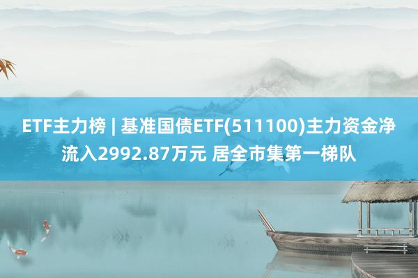 ETF主力榜 | 基准国债ETF(511100)主力资金净流入2992.87万元 居全市集第一梯队